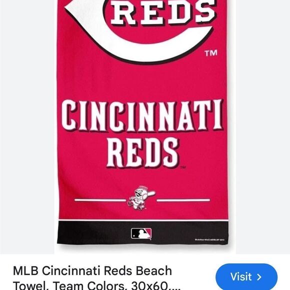 NEW Cincinnati Reds Beach Towel, 30” x 60” - Picture 5 of 6